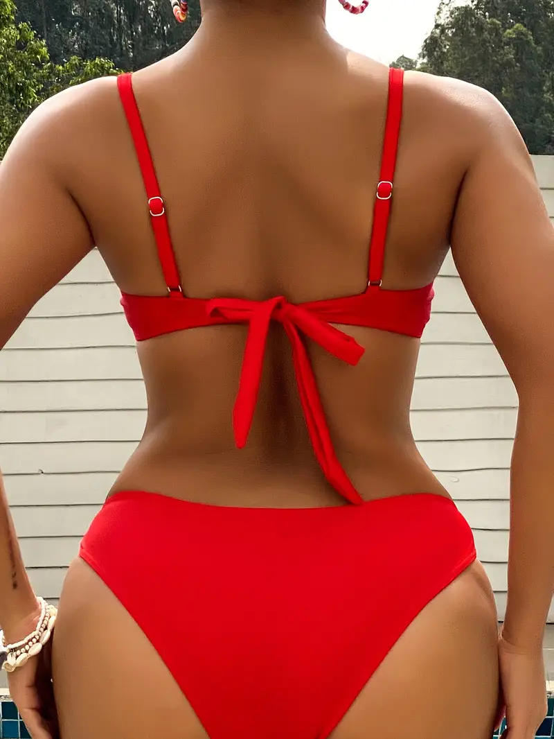 WOMEN'S ADJUSTABLE STRAPS TWO-PIECE SWIMWEAR SET - Image 5