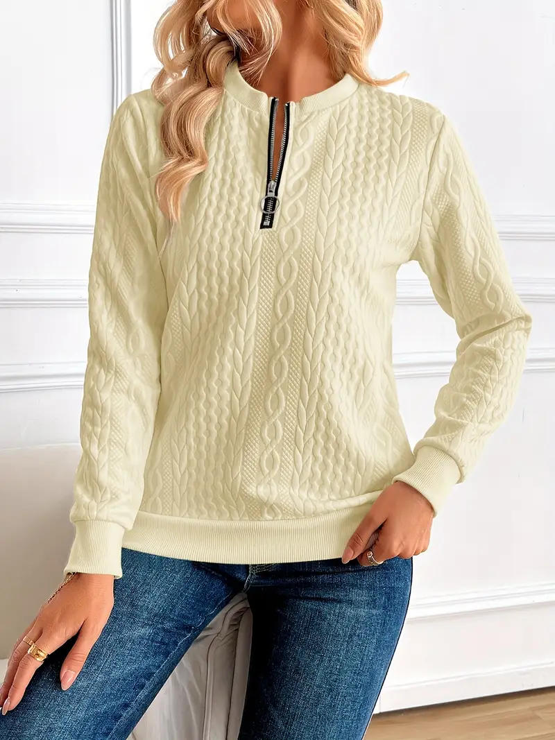 ADRIANE™ CHIC HALF-ZIP PULLOVER SWEATSHIRT - Image 2