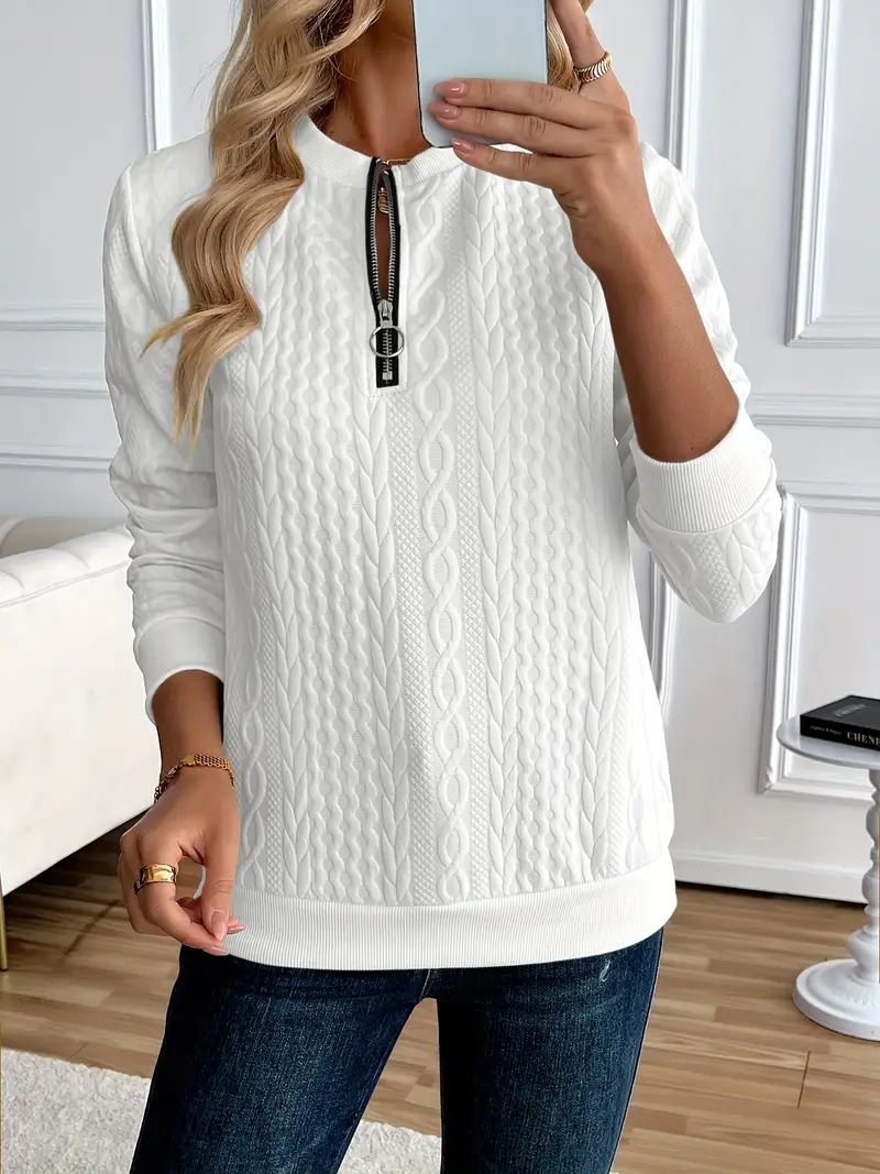 ADRIANE™ CHIC HALF-ZIP PULLOVER SWEATSHIRT - Image 7