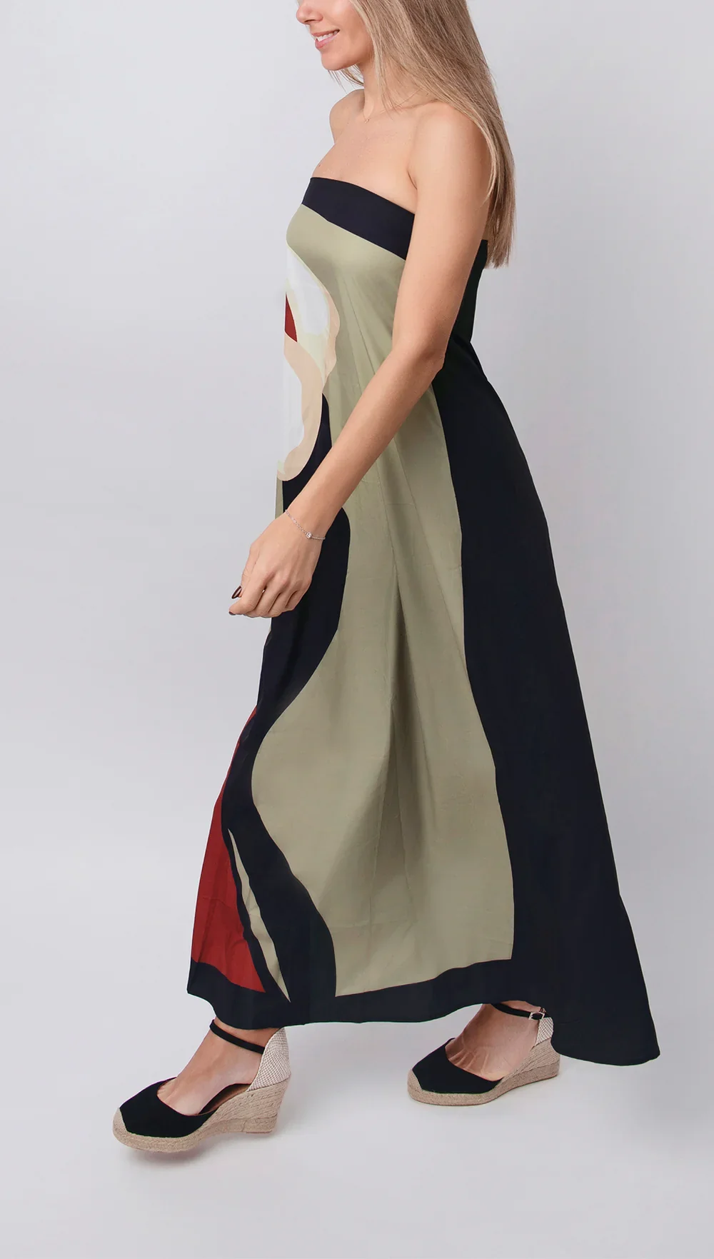 PALAYAH™ – PRINTED DRESS WITH SWEETHEART NECKLINE - Image 2