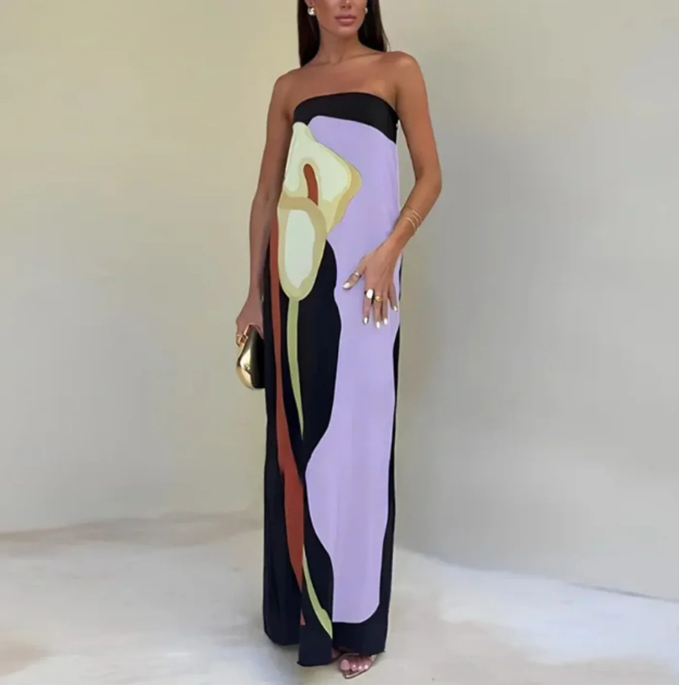 PALAYAH™ – PRINTED DRESS WITH SWEETHEART NECKLINE - Image 8