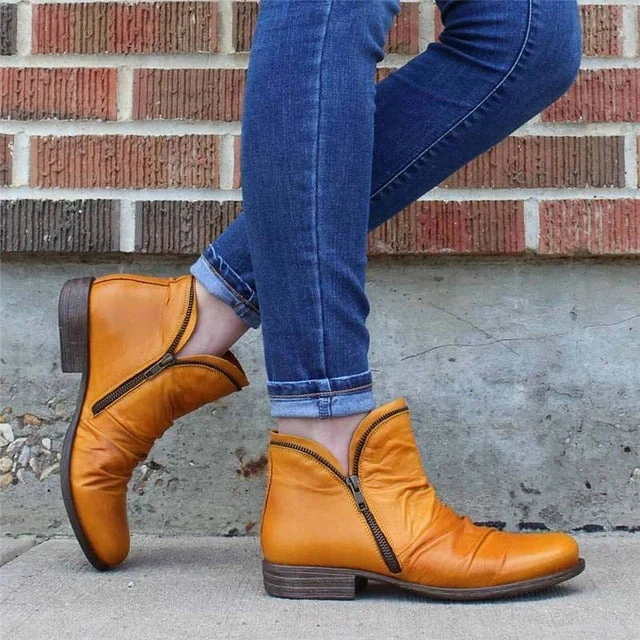 WOMEN ZIPPER WATERPROOF ANKLE-SUPPORT BOOTS 2025 - Image 5