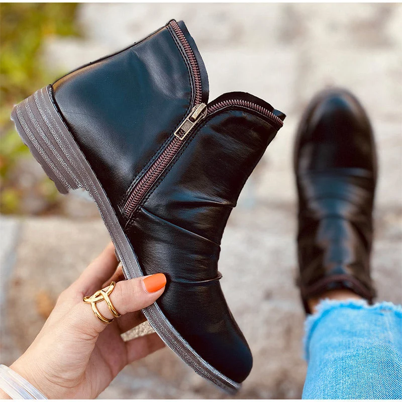 WOMEN ZIPPER WATERPROOF ANKLE-SUPPORT BOOTS 2025 - Image 7