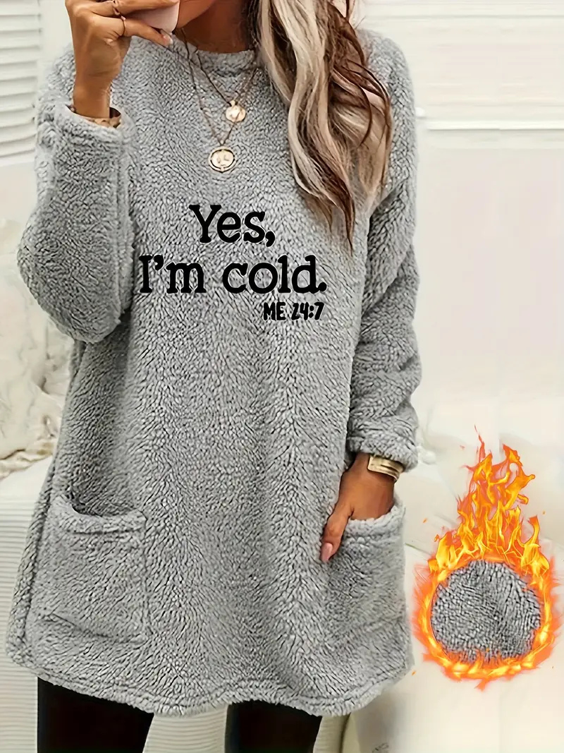 ANNA™ COZY LETTER PRINT FLEECE PULLOVER SWEATSHIRT - Image 4