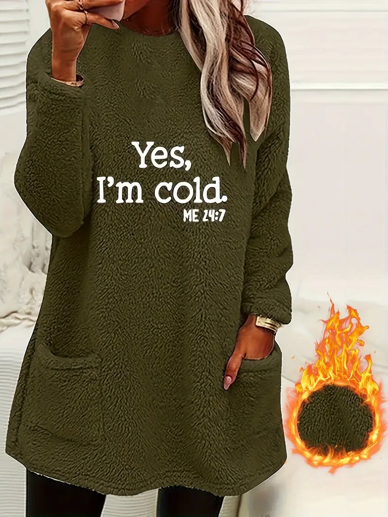 ANNA™ COZY LETTER PRINT FLEECE PULLOVER SWEATSHIRT - Image 7