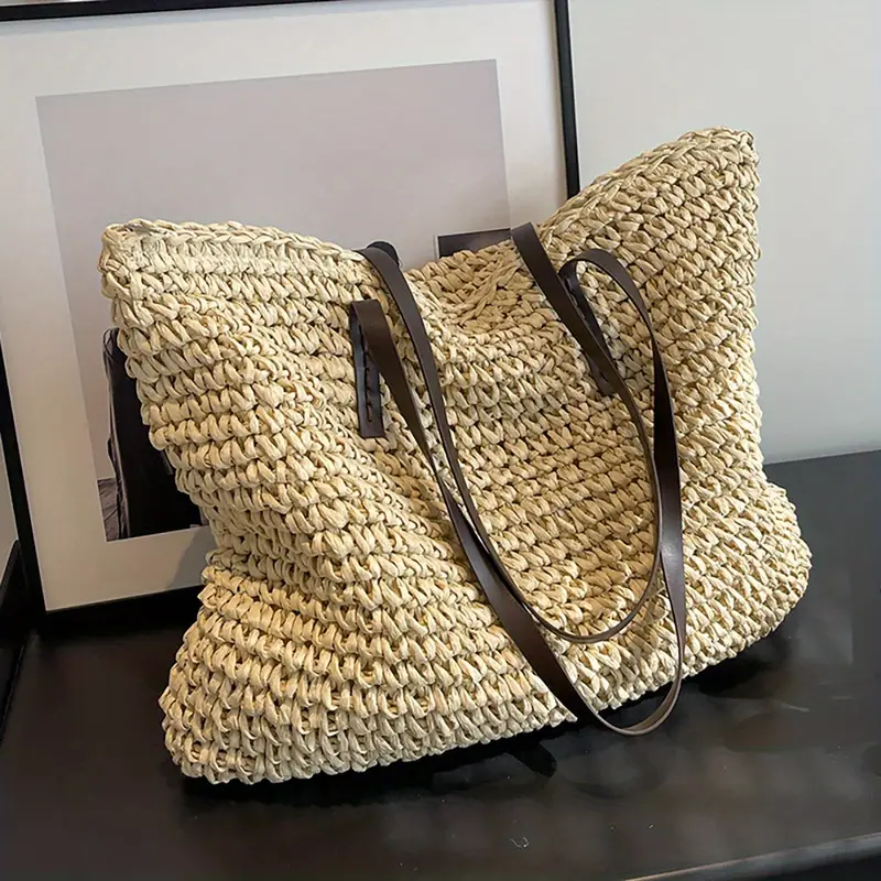 ARIA™ STRAW WOVEN LARGE CAPACITY TOTE BAG - Image 7