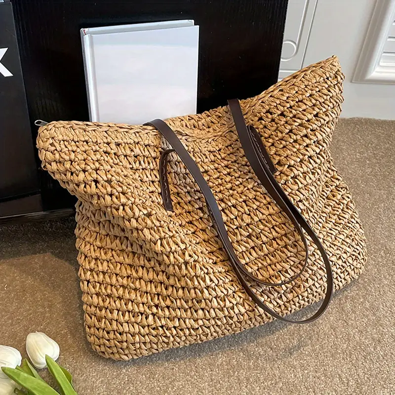 ARIA™ STRAW WOVEN LARGE CAPACITY TOTE BAG - Image 8