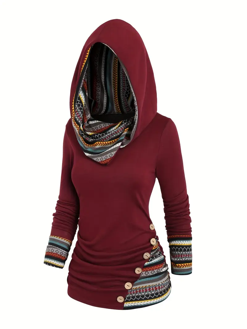 AVRA™ FASHION STRIPED KNIT HOODED SWEATSHIRT - Image 5