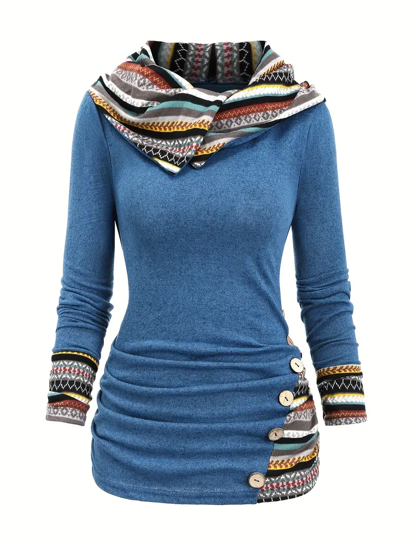 AVRA™ FASHION STRIPED KNIT HOODED SWEATSHIRT - Image 9