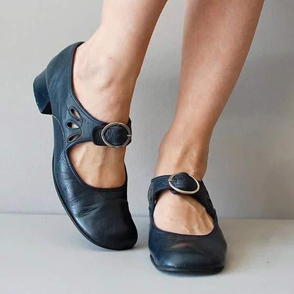 BIANCA™ WEDGE LEATHER ORTHOPEDIC BUCKLE SANDALS - Image 3