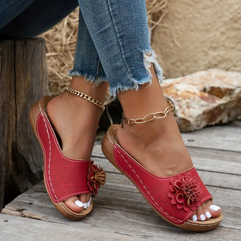 BURNIE™ WOMEN'S FLORAL OPEN TOE SLIDES - Image 2