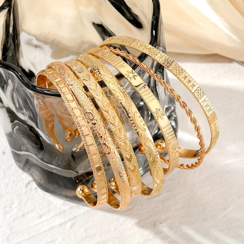 CELESTINA AURA™ — 7PCS LUXURY METAL SIX-POINTED STAR BRACELET SET - Image 8