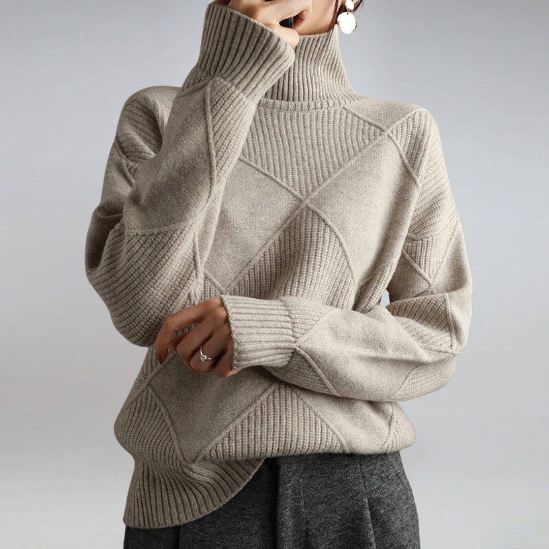 CINDARA™ – LUXE COTTON TURTLENECK SWEATER - Image 6