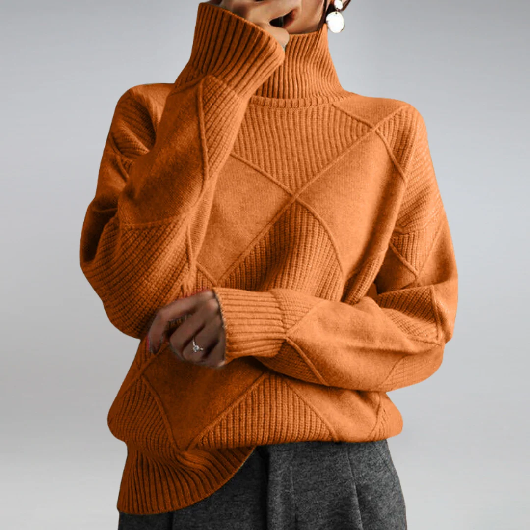 CINDARA™ – LUXE COTTON TURTLENECK SWEATER - Image 8