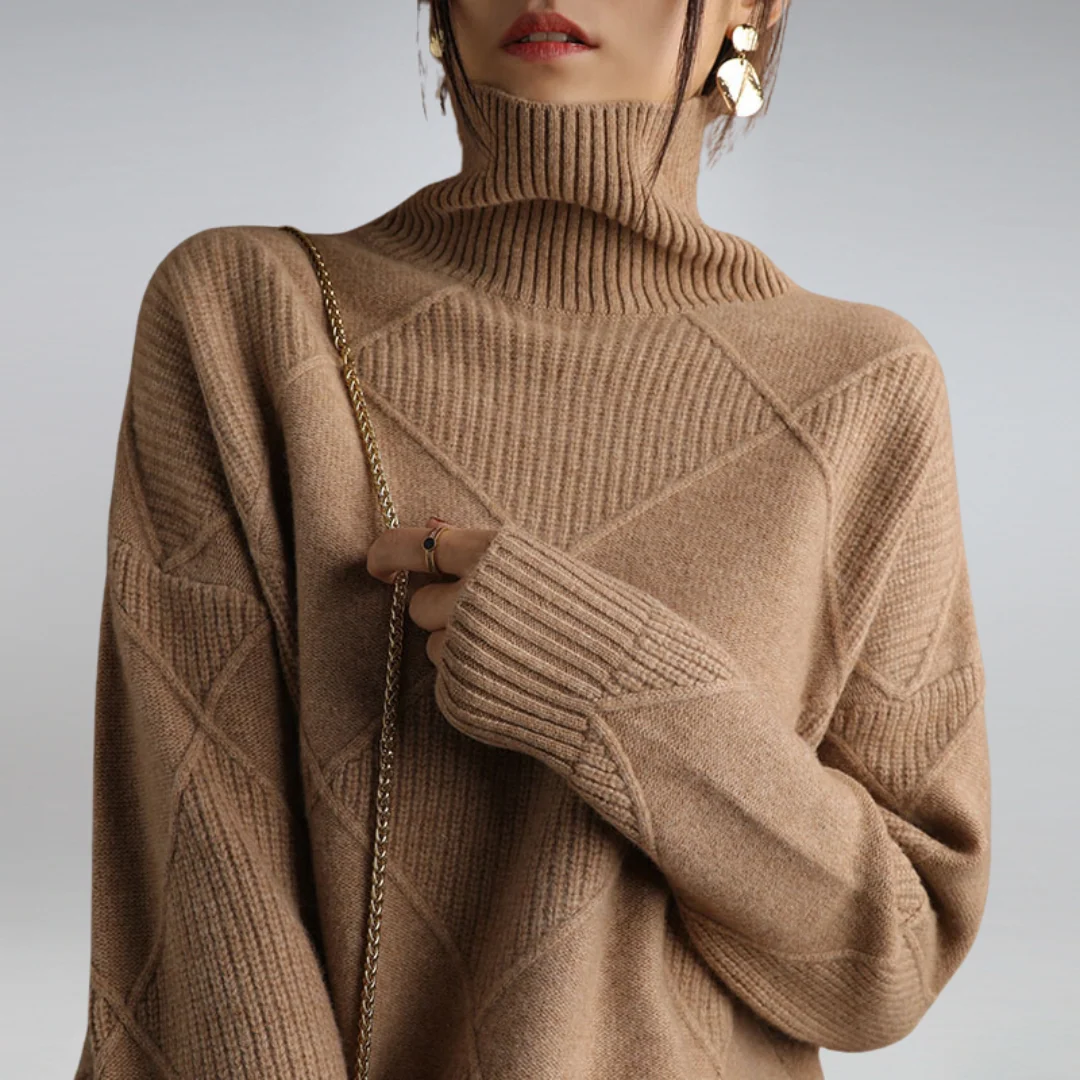 CINDARA™ – LUXE COTTON TURTLENECK SWEATER - Image 9