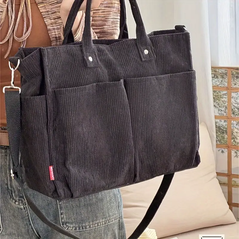 CHIC CORDUROY™ BLACK STRIPED CROSSBODY - Image 7