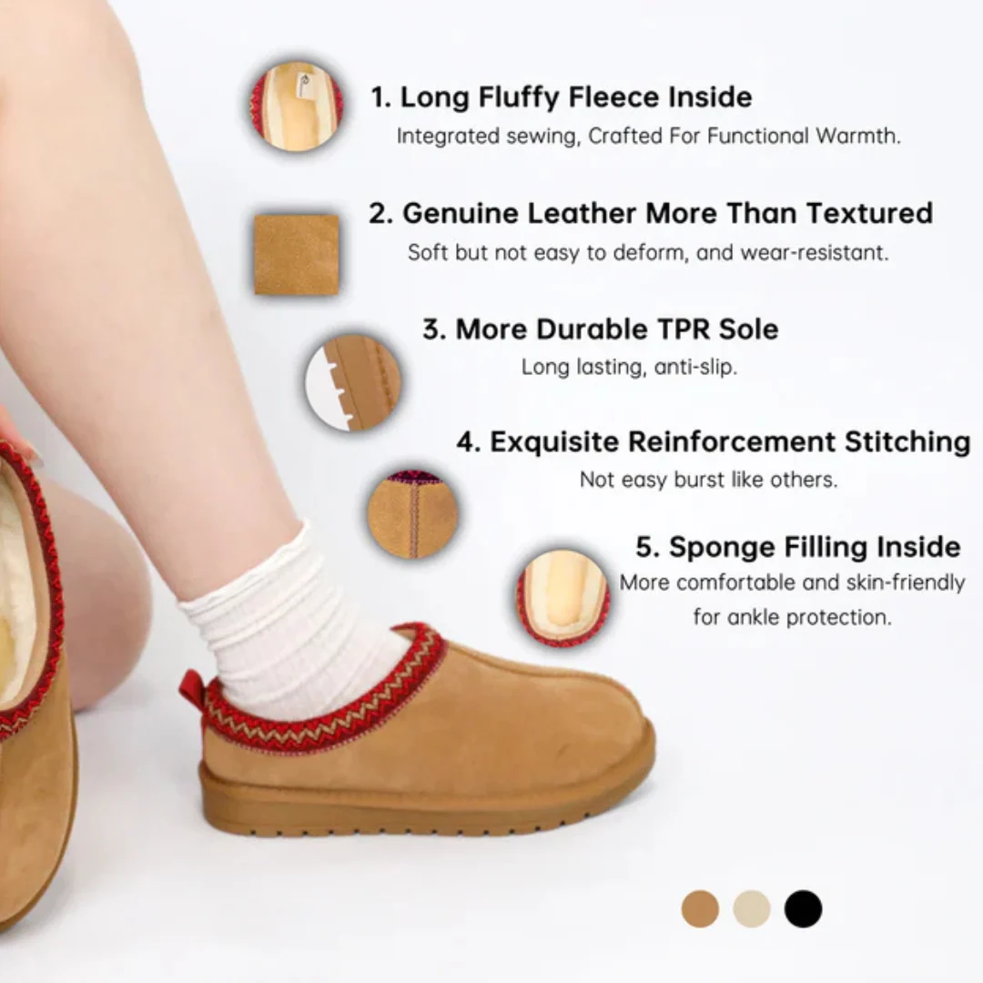 COZY SUEDE BRAIDED FLUFFY FUR SLIP-ON SHOES - Image 14