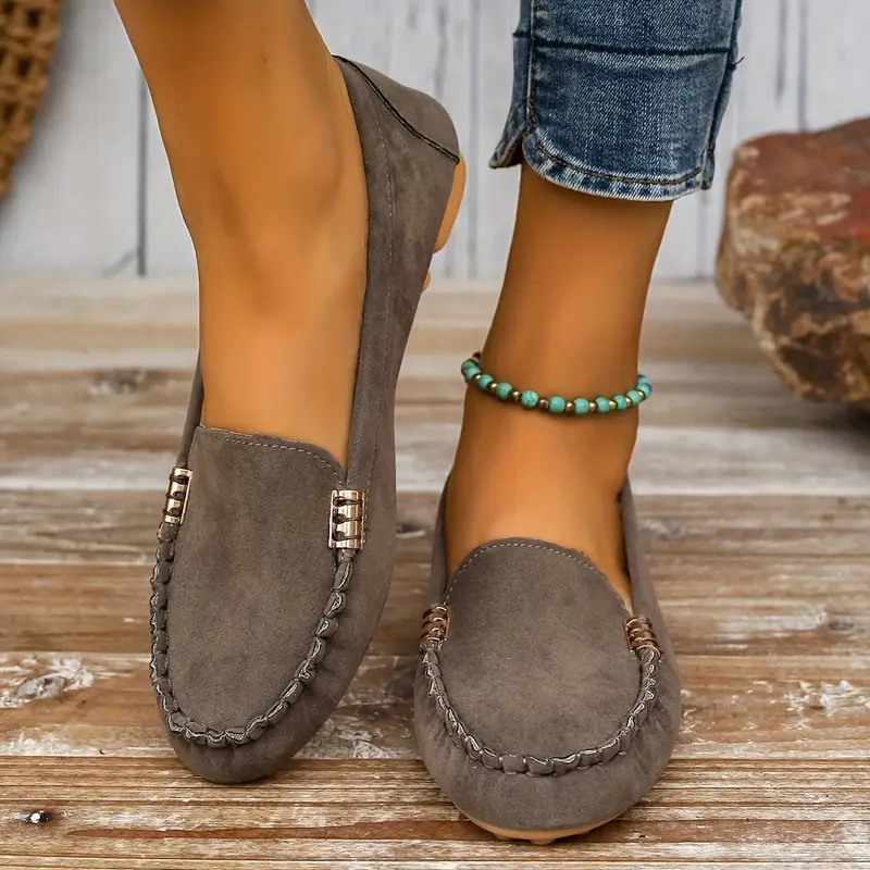 ELSWYN™ WOMEN'S CHIC METAL DECOR LOAFERS - Image 10