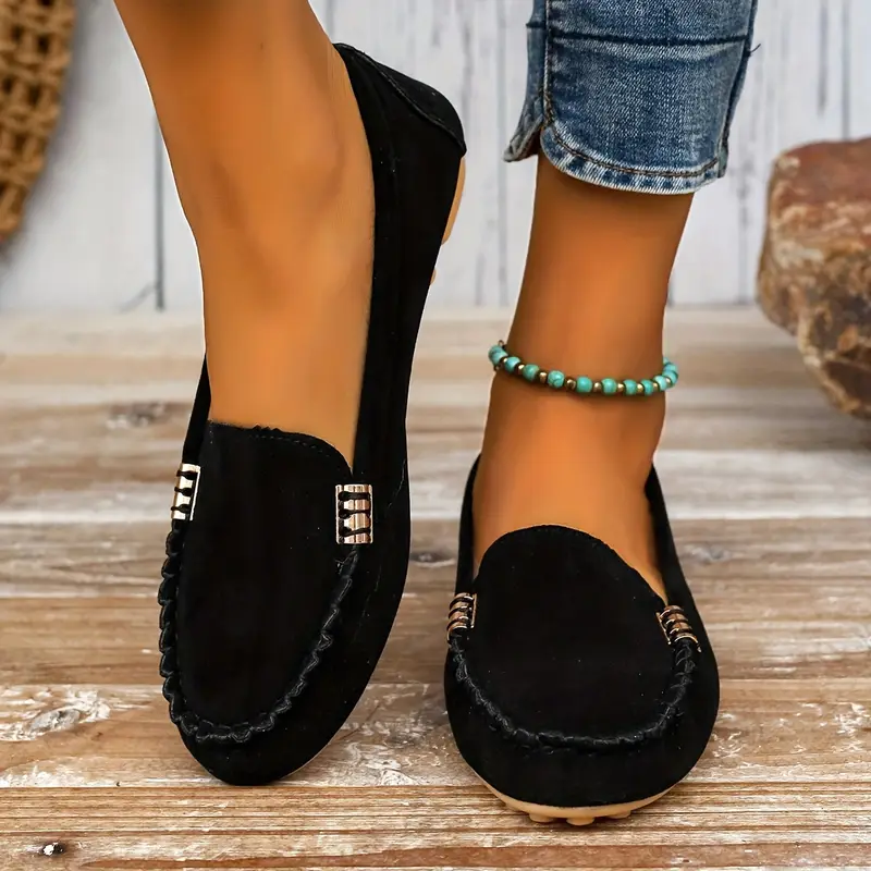 ELSWYN™ WOMEN'S CHIC METAL DECOR LOAFERS - Image 11