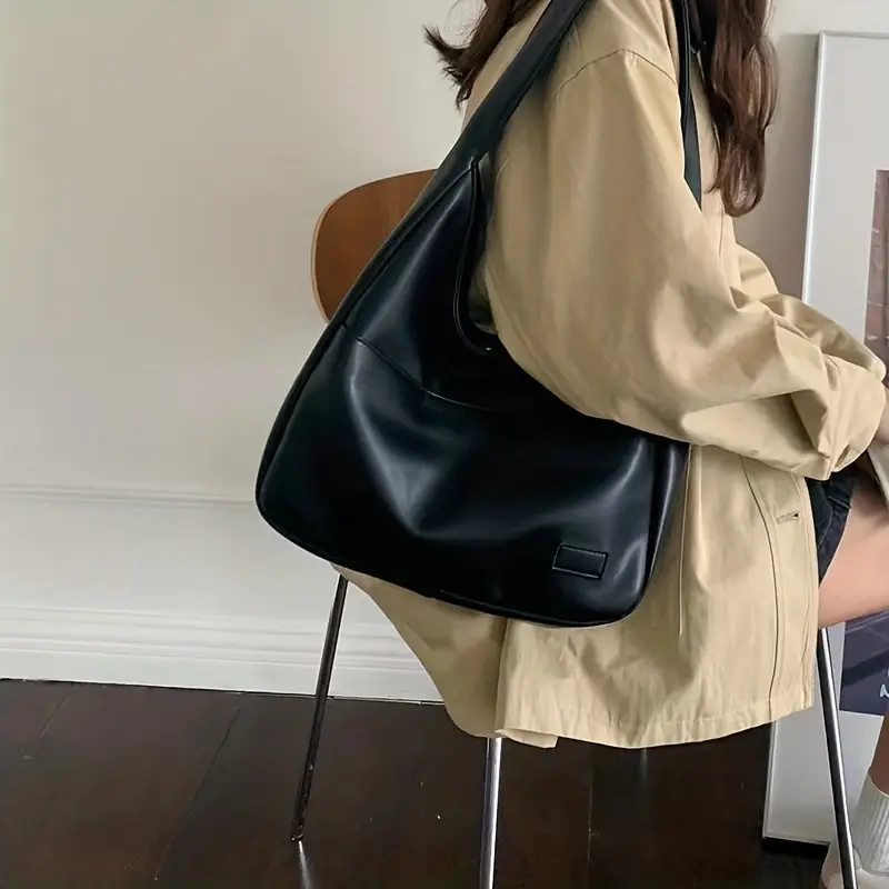 EMILIA™ SOLID COLOR HOBO BAG - Image 6