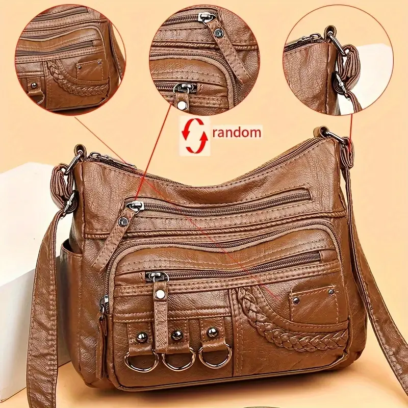 EVELYN™ VINTAGE PU CROSSBODY BAG - Image 5