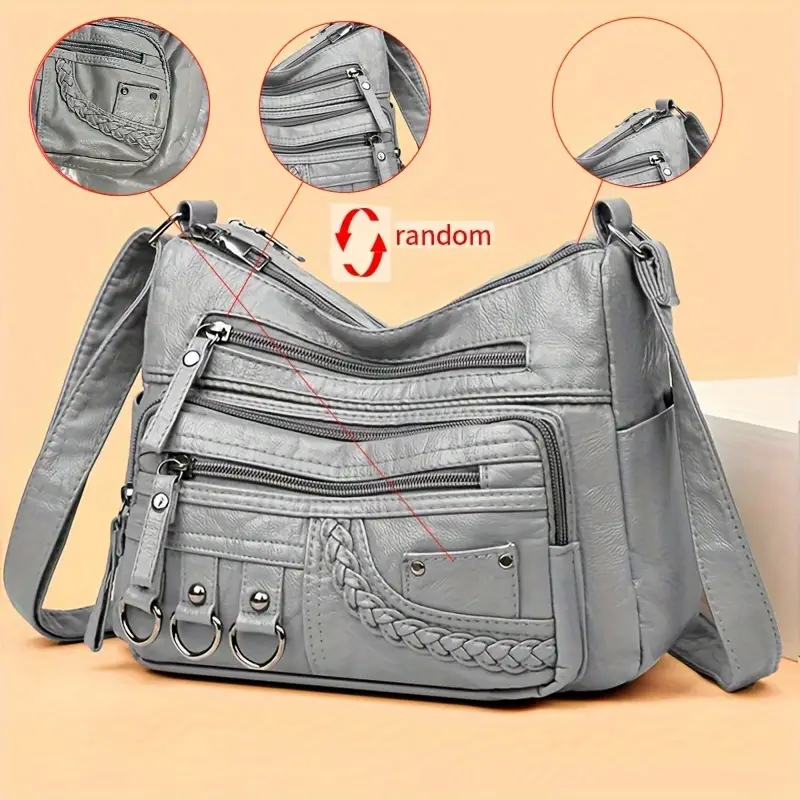 EVELYN™ VINTAGE PU CROSSBODY BAG - Image 9