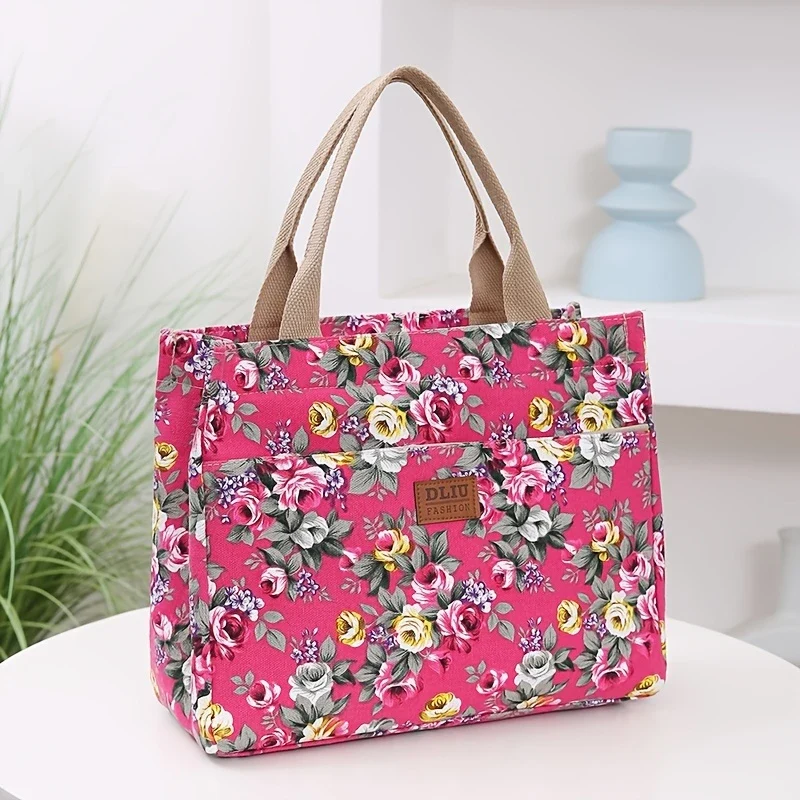 FLORA BLOOM™ — DURABLE FLORAL PRINT TOTE BAG WITH ZIP CLOSURE - Image 10