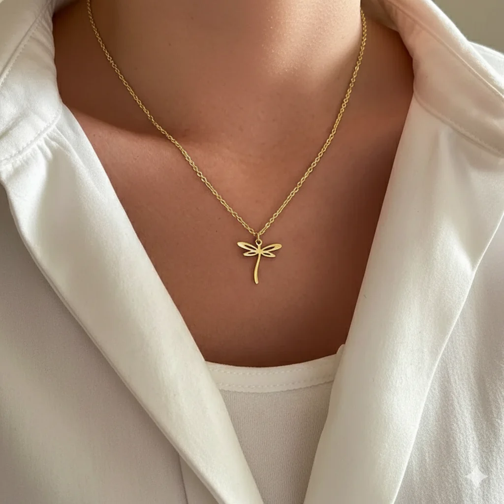 GOLDEN FLIGHT DRAGONFLY NECKLACE - Image 2