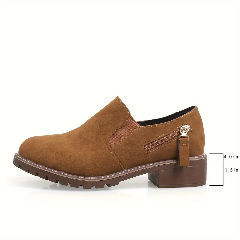 HARLYN™ WOMEN SIDE ZIPPER DECOR LOW HEEL BOOTS - Image 9