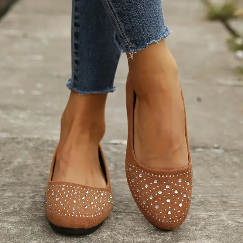 HARRIET™ WOMEN'S RHINESTONE ORTHOPEDIC FLAT SHOES - Image 10