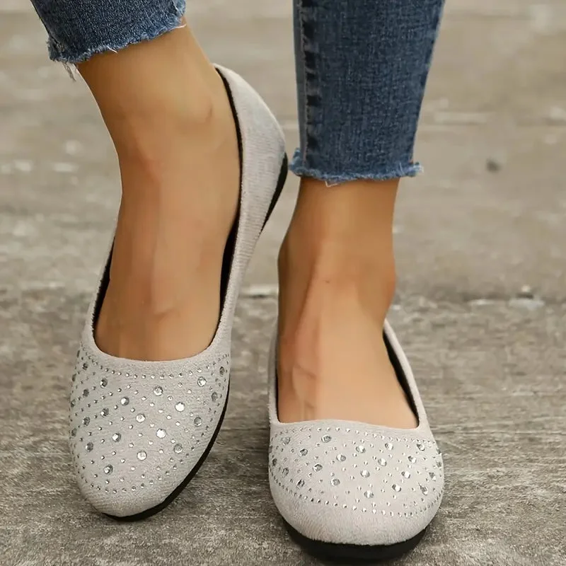 HARRIET™ WOMEN'S RHINESTONE ORTHOPEDIC FLAT SHOES - Image 5