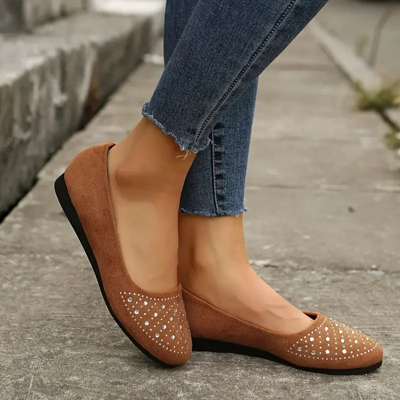 HARRIET™ WOMEN'S RHINESTONE ORTHOPEDIC FLAT SHOES - Image 7