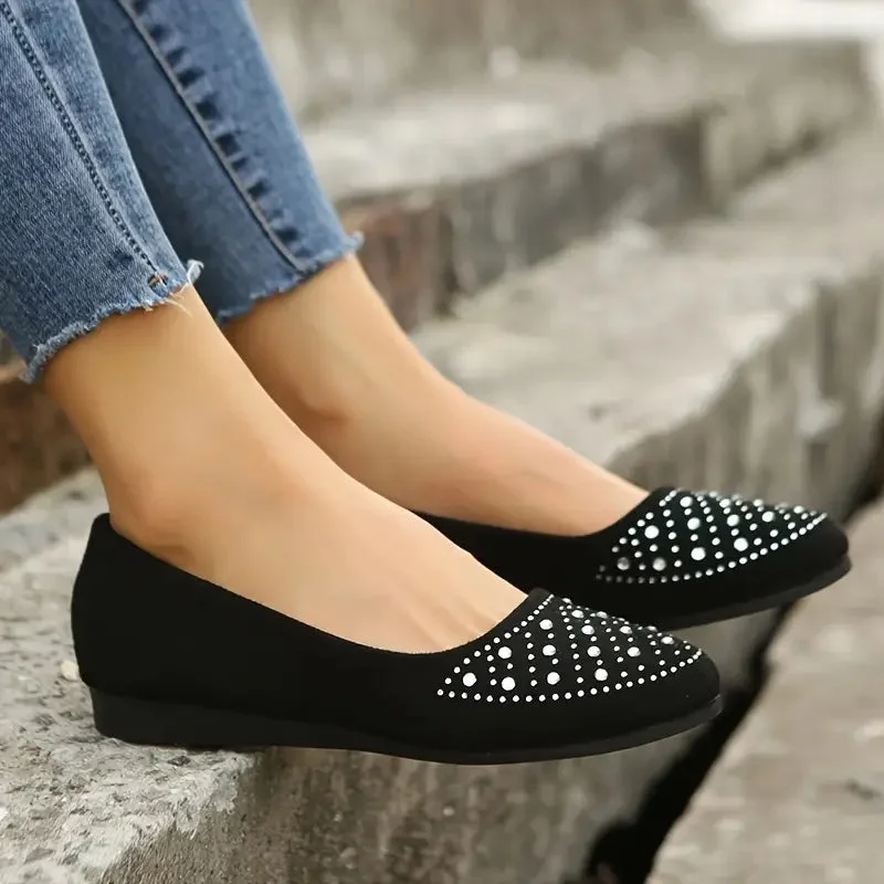 HARRIET™ WOMEN'S RHINESTONE ORTHOPEDIC FLAT SHOES - Image 9