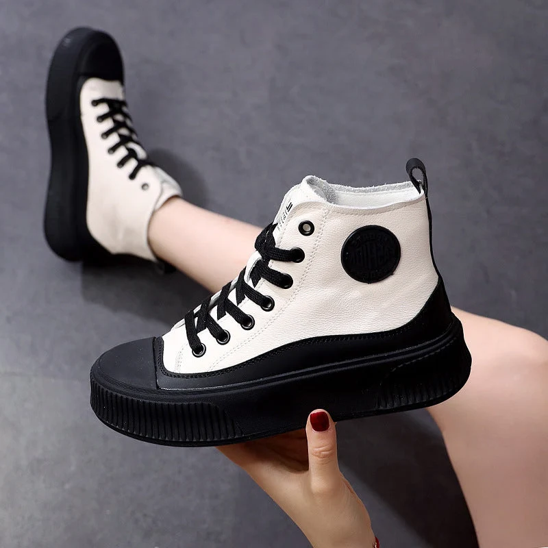 WOMEN'S HIGH TOP BREATHABLE LEATHER SHOES - Image 2