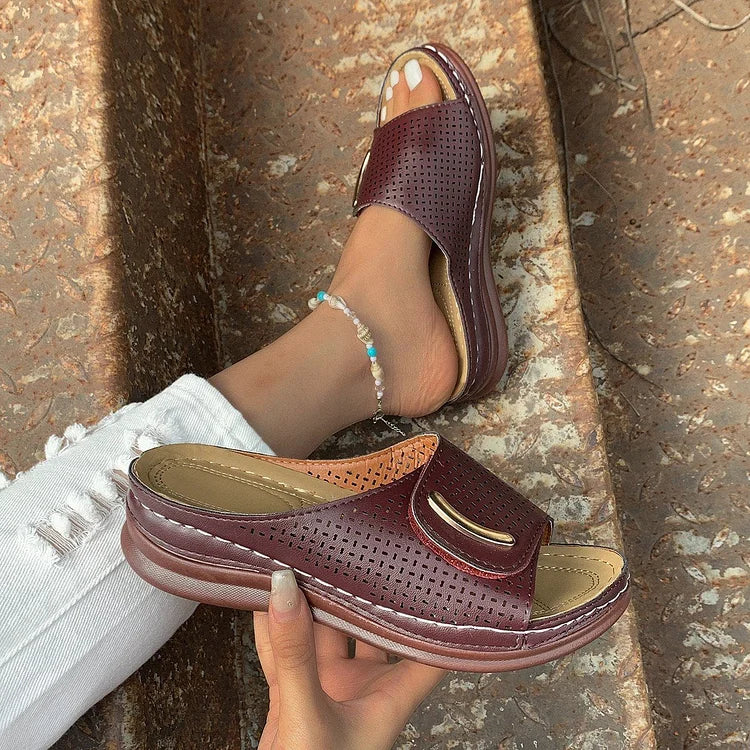 PEEP-TOE HOLLOW-OUT ORTHOPEDIC SANDALS - Image 6