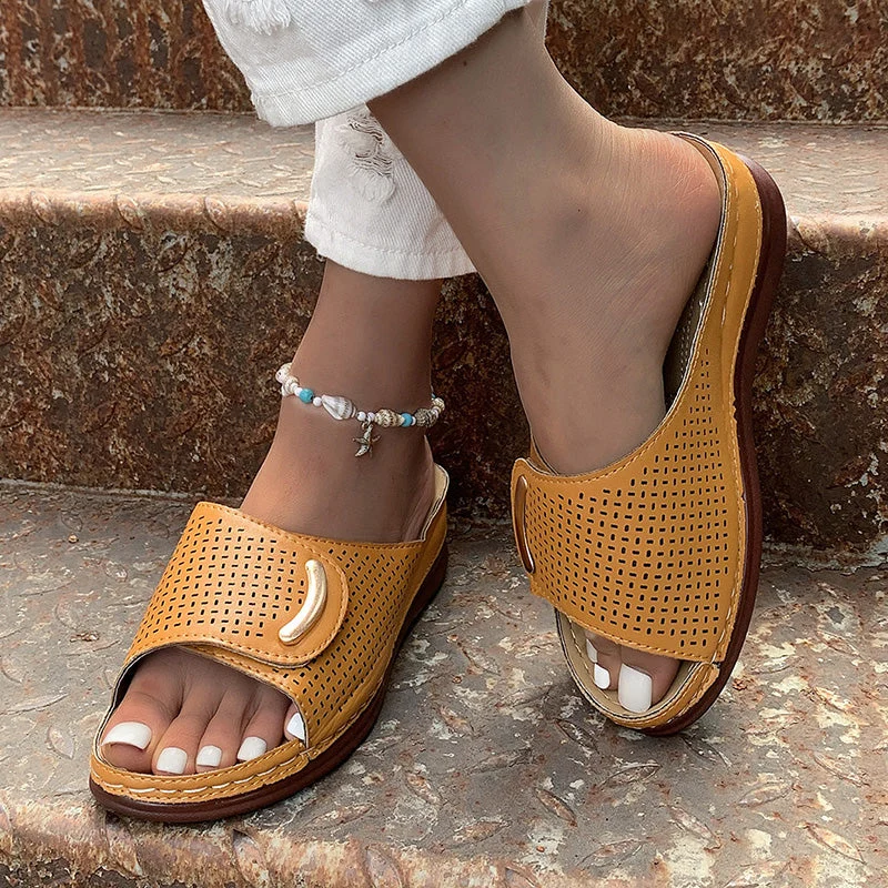 PEEP-TOE HOLLOW-OUT ORTHOPEDIC SANDALS - Image 8