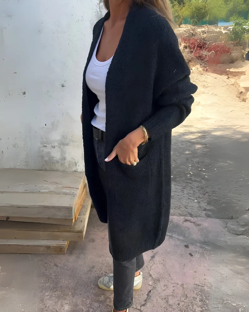 LAYANI™ – CASUAL KNIT CARDIGAN WITH POCKETS - Image 3