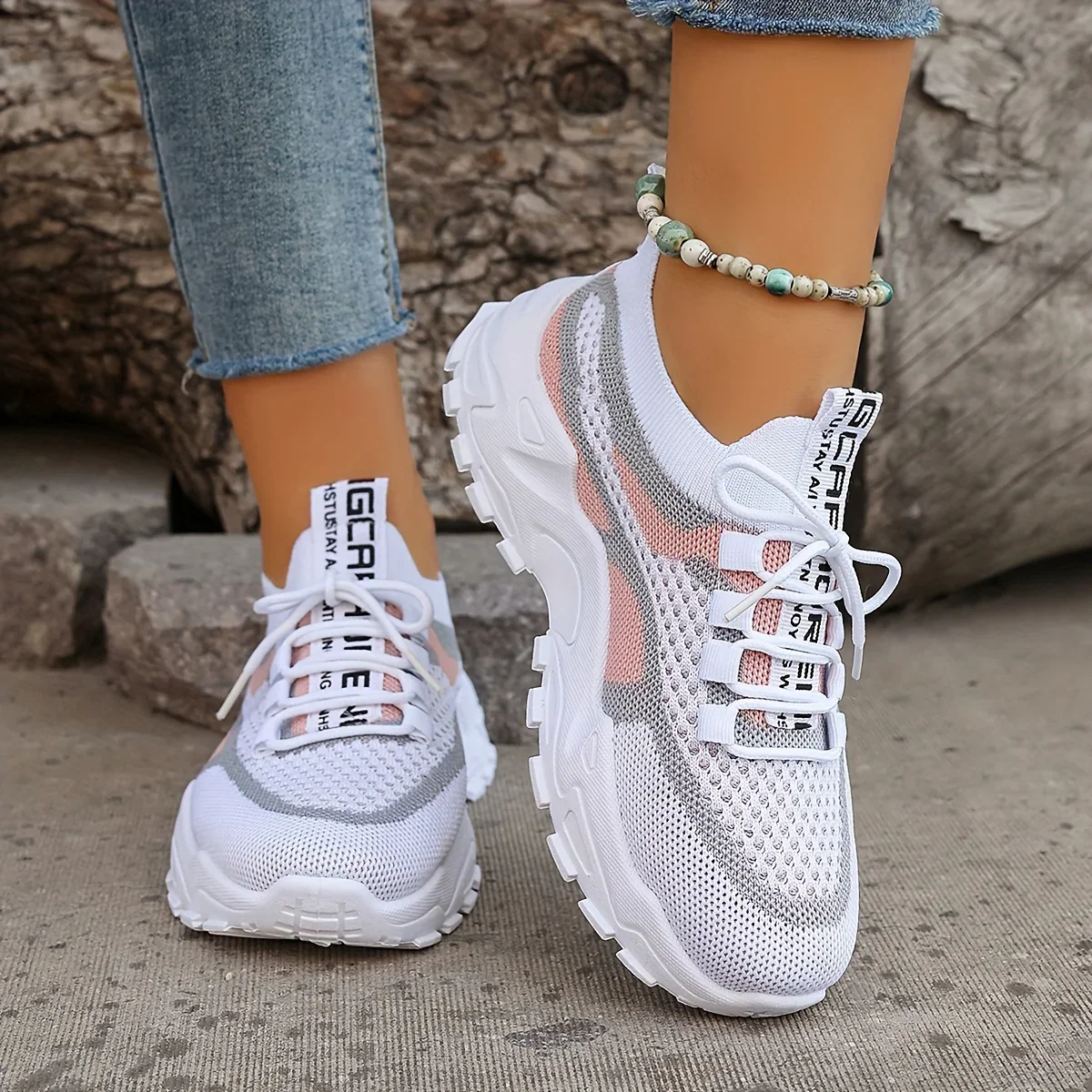 LEILA™ ORTHOPEDIC BREATHABLE LACE UP MESH SNEAKERS - Image 3