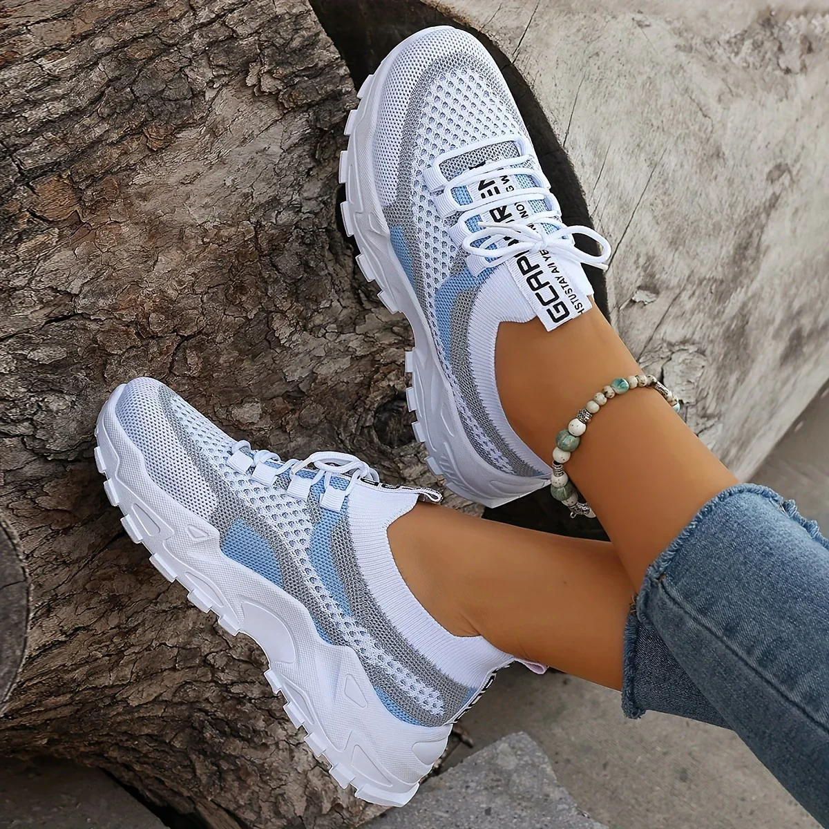 LEILA™ ORTHOPEDIC BREATHABLE LACE UP MESH SNEAKERS - Image 9