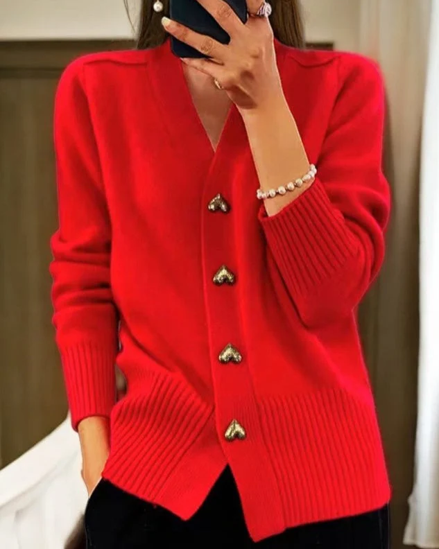 LEONA™ | HEART-BUTTON CARDIGAN - Image 3