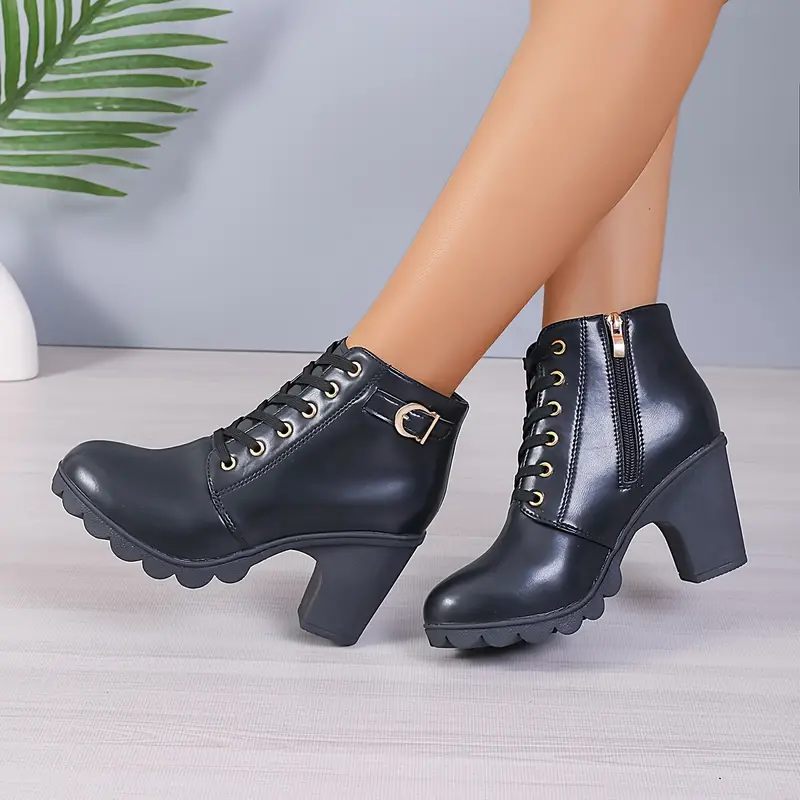 LILARDIA™ WOMEN'S HIGH HEELED CHUNKY ANKLE BOOTIES - Image 12