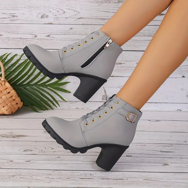 LILARDIA™ WOMEN'S HIGH HEELED CHUNKY ANKLE BOOTIES - Image 2
