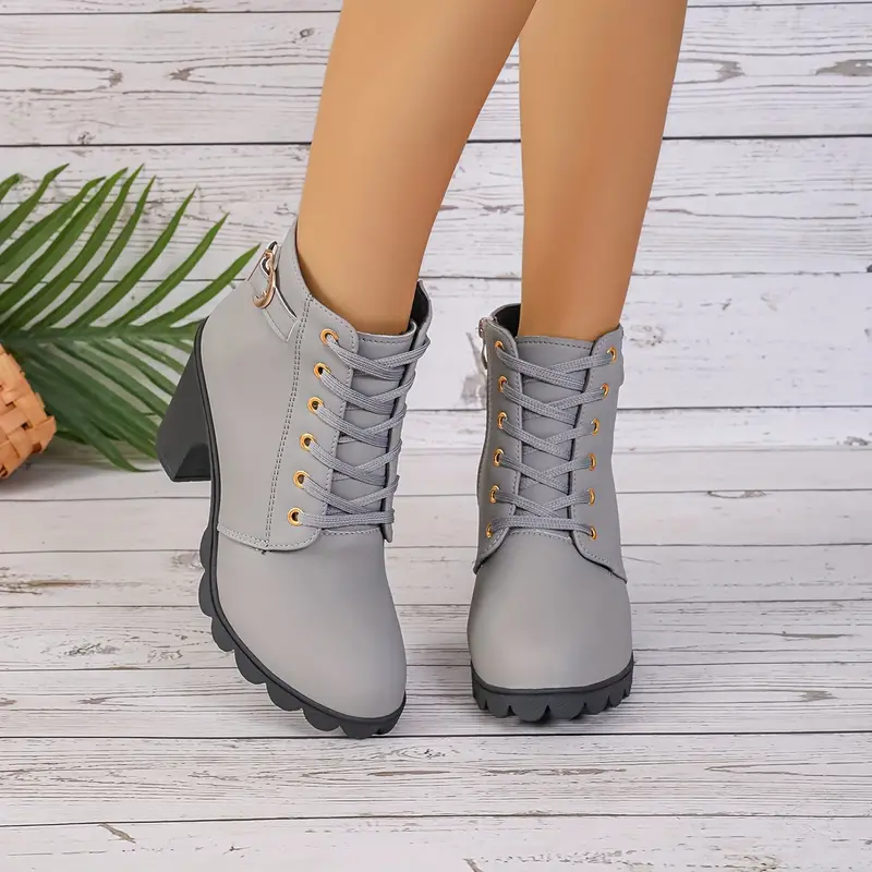 LILARDIA™ WOMEN'S HIGH HEELED CHUNKY ANKLE BOOTIES - Image 6