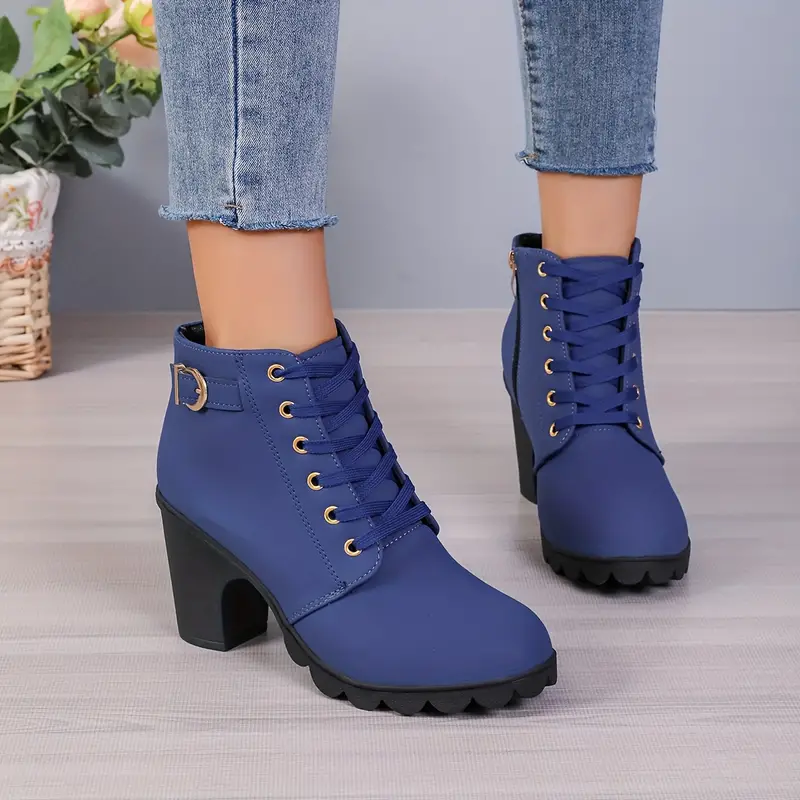 LILARDIA™ WOMEN'S HIGH HEELED CHUNKY ANKLE BOOTIES - Image 7