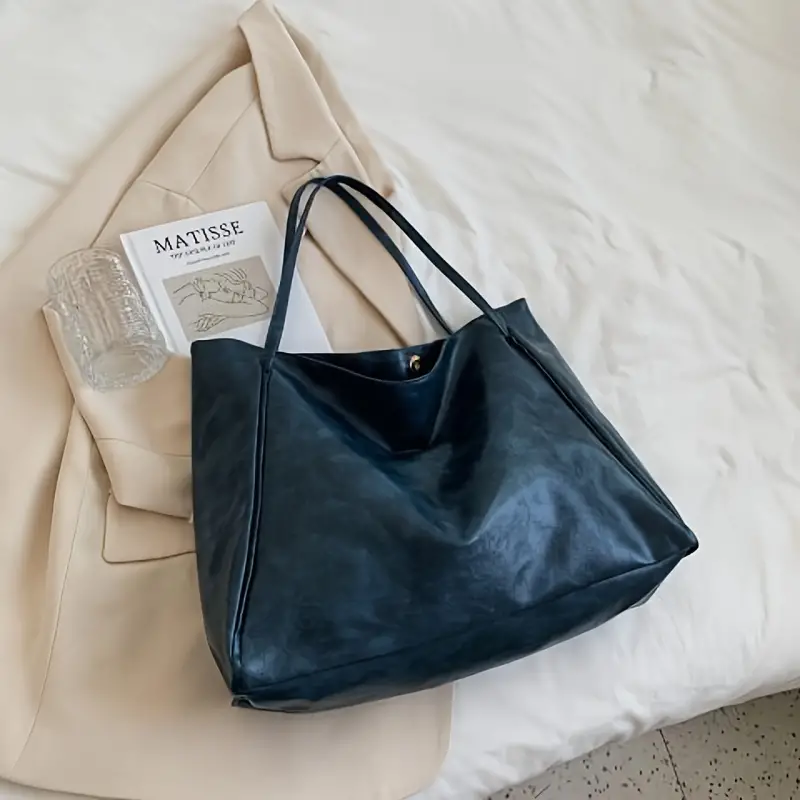 LILY™ RETRO SOLID COLOR TOTE BAG - Image 3