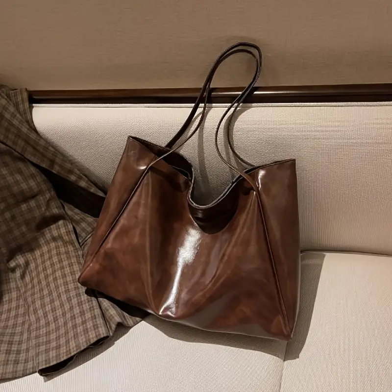 LILY™ RETRO SOLID COLOR TOTE BAG - Image 5