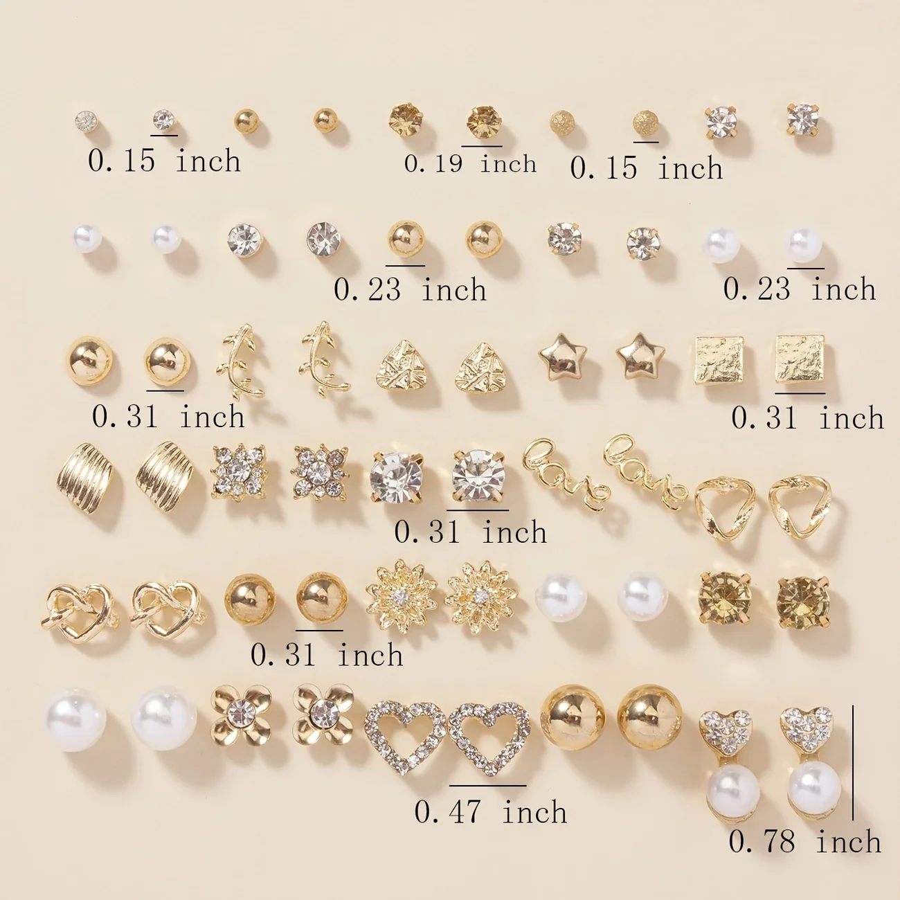LUXCHARM LOVE™ — 30-PAIR HEART-SHAPED GEM LETTER EARRING SET - Image 5