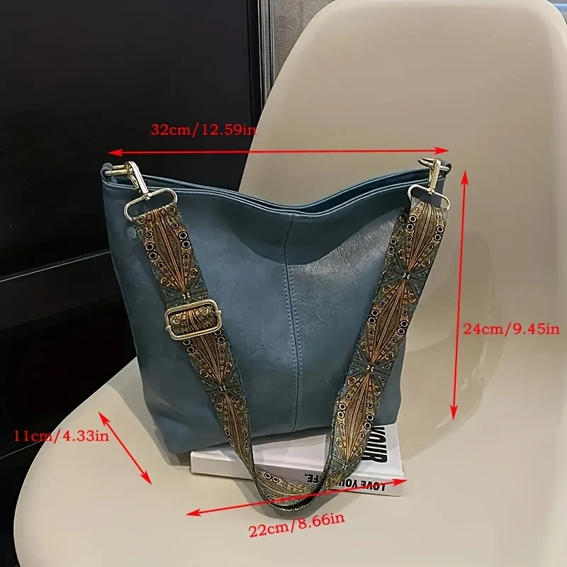 LOVELY LUXE™ — WIDE GEOMETRIC STRAP LARGE CAPACITY CROSSBODY BAG - Image 5