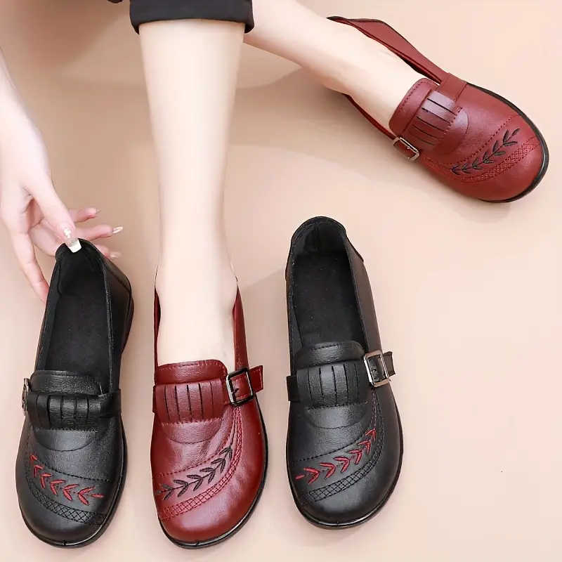 MILA™ WOMEN'S BUCKLE STRAP FLAT ORTHOPEDIC SHOES - Image 8