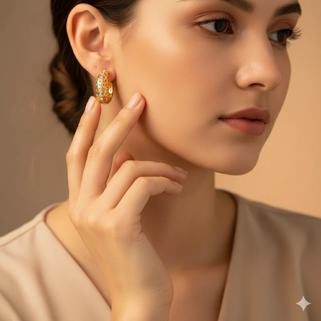GOLDEN HARMONY MANDALA EARRINGS - Image 2